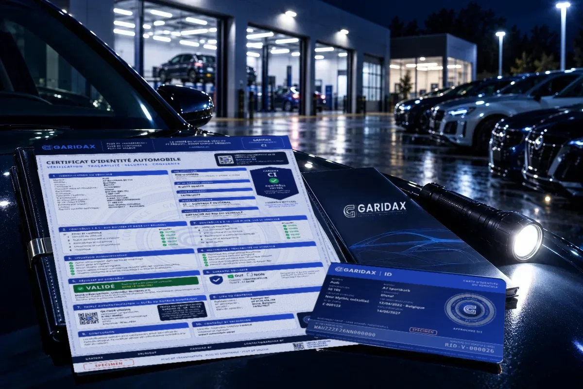 Des inspecteurs GARIDAX contrôlent un véhicule (visuel illustratif).